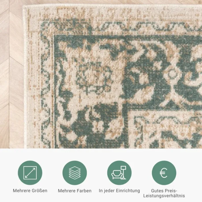 Vintage Läufer - Spring Medaillon Creme Grün
