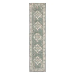 Vintage Läufer - Spring Medaillon Grün Creme
