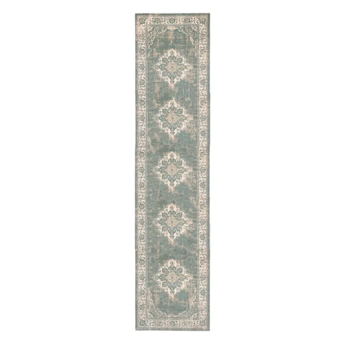 Vintage Läufer - Spring Medaillon Grün Creme