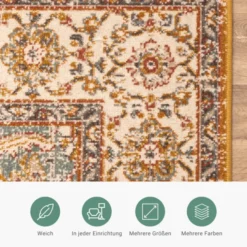 Vintage Teppich - Thirza Medaillon Ockergelb Bunt