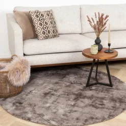 Viskose Teppich Rund - Pearl Grau