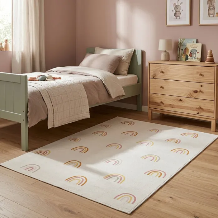 Waschbarer Kinderteppich - Evi Rainbow Bunt