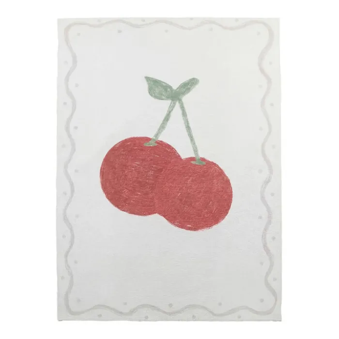Waschbarer Kinderteppich - Mick Kirsche Rot