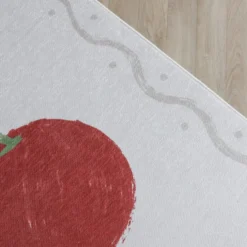Waschbarer Kinderteppich - Mick Kirsche Rot