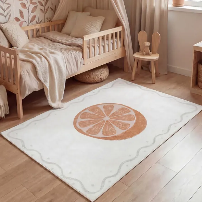 Waschbarer Kinderteppich - Mick Orange