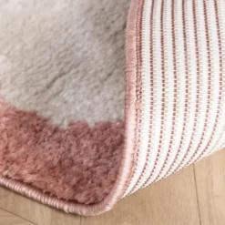 Waschbarer Kinderteppich - Moos Flower Rosa