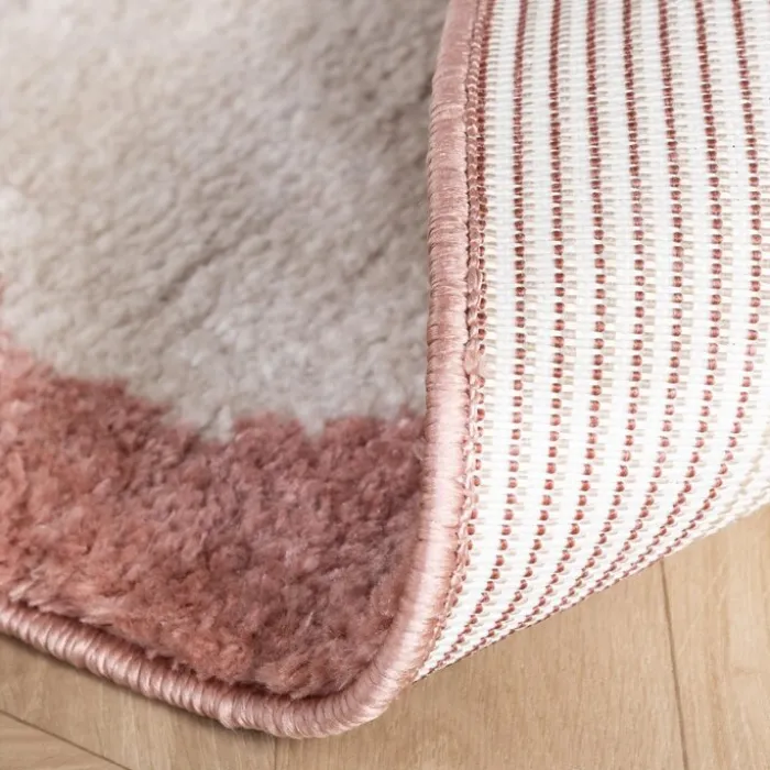 Waschbarer Kinderteppich - Moos Flower Rosa