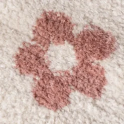 Waschbarer Kinderteppich - Moos Flower Rosa