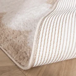 Waschbarer Kinderteppich - Moos Flower Creme
