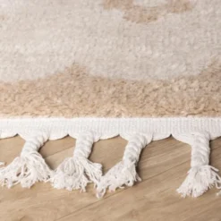 Waschbarer Kinderteppich - Moos Flower Creme