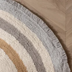 Waschbarer Kinderteppich Oval - Milo Grau