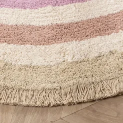Waschbarer Kinderteppich Oval - Milo Rosa
