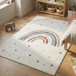 Waschbarer Kinderteppich - Ravi Rainbow Bunt
