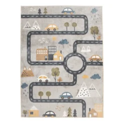 Waschbarer Kinderteppich - Ravi Road Bunt