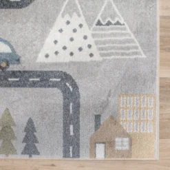 Waschbarer Kinderteppich - Ravi Road Bunt
