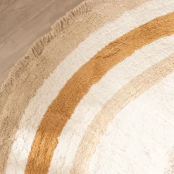 Waschbarer Kinderteppich Rund - Milo Beige