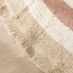 Waschbarer Kinderteppich Rund - Milo Rosa