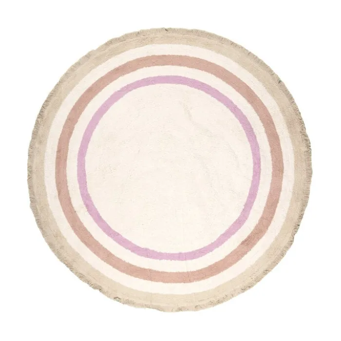 Waschbarer Kinderteppich Rund - Milo Rosa