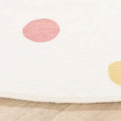 Waschbarer Kinderteppich Rund - Evi Confetti Bunt