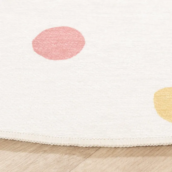 Waschbarer Kinderteppich Rund - Evi Confetti Bunt