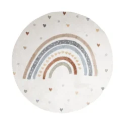 Waschbarer Kinderteppich Rund - Ravi Rainbow Bunt
