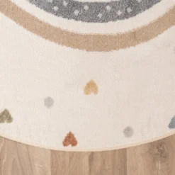 Waschbarer Kinderteppich Rund - Ravi Rainbow Bunt