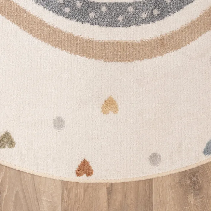 Waschbarer Kinderteppich Rund - Ravi Rainbow Bunt
