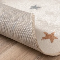 Waschbarer Kinderteppich Rund - Ravi Stars Bunt