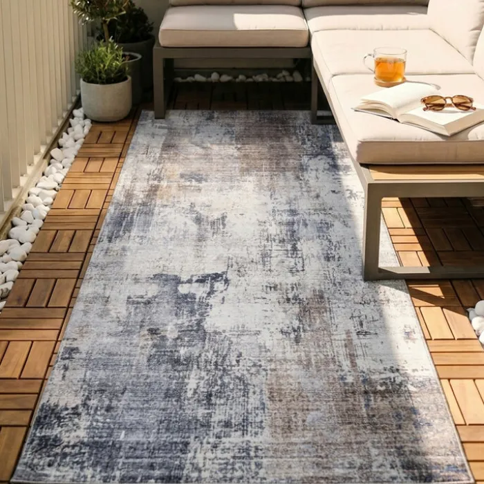 Waschbarer Läufer - Domingo Grunge Taupe Creme