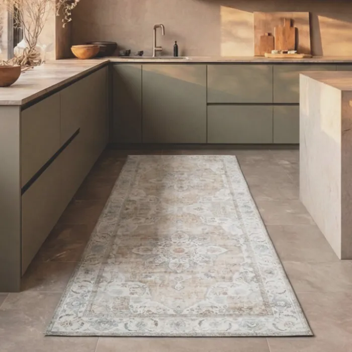Waschbarer Läufer - Domingo Mandala Beige