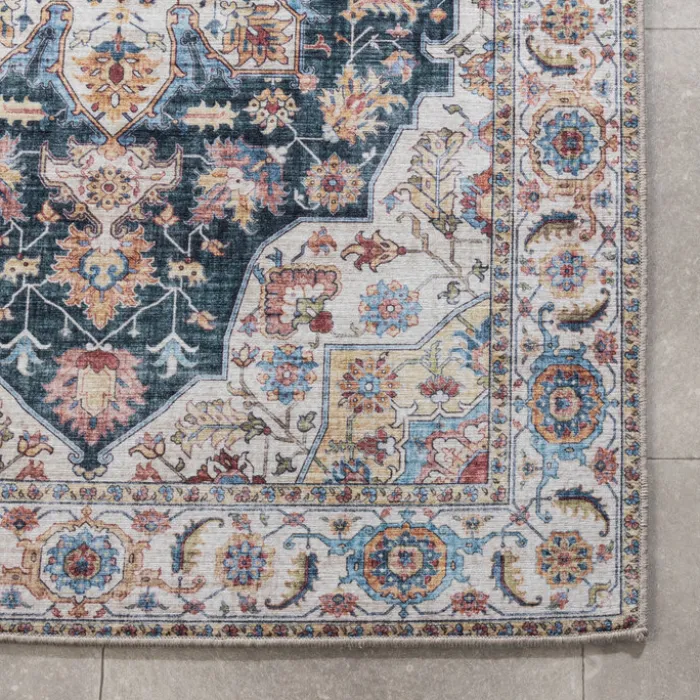 Waschbarer Läufer - Domingo Mandala Dunkelgrün