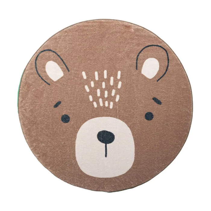 Waschbarer Spielteppich Rund - Sammy Bear Braun
