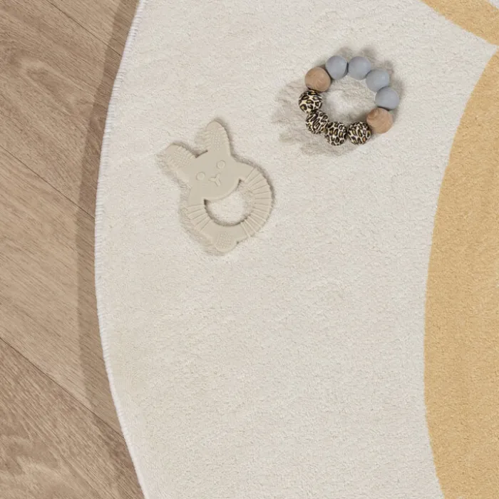 Waschbarer Spielteppich Rund - Sammy Giraffe Gelb