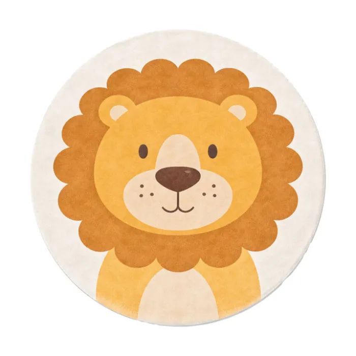Waschbarer Spielteppich Rund - Sammy Lion Braun