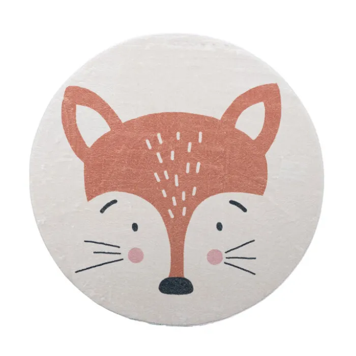 Waschbarer Spielteppich Rund - Sammy Fox Orange