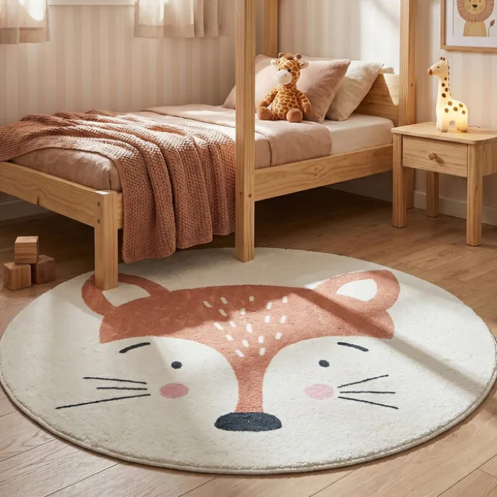 Waschbarer Spielteppich Rund - Sammy Fox Orange
