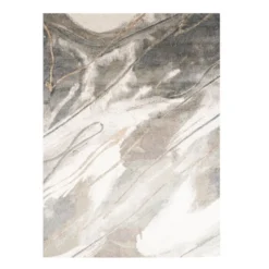 Waschbarer Teppich Abstrakt - Misha Lines Creme Grau