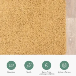 Waschbarer Teppich - Clean Ockergelb