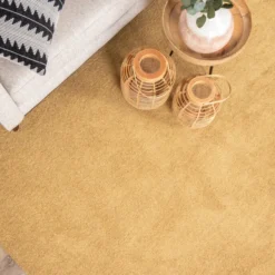 Waschbarer Teppich - Clean Ockergelb