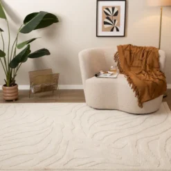 Waschbarer Teppich - Dunya Zebra Weiß