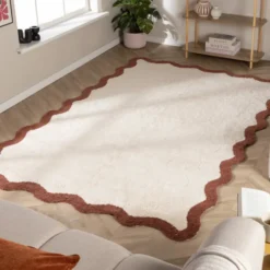 Waschbarer Teppich - Hazy Braun Creme