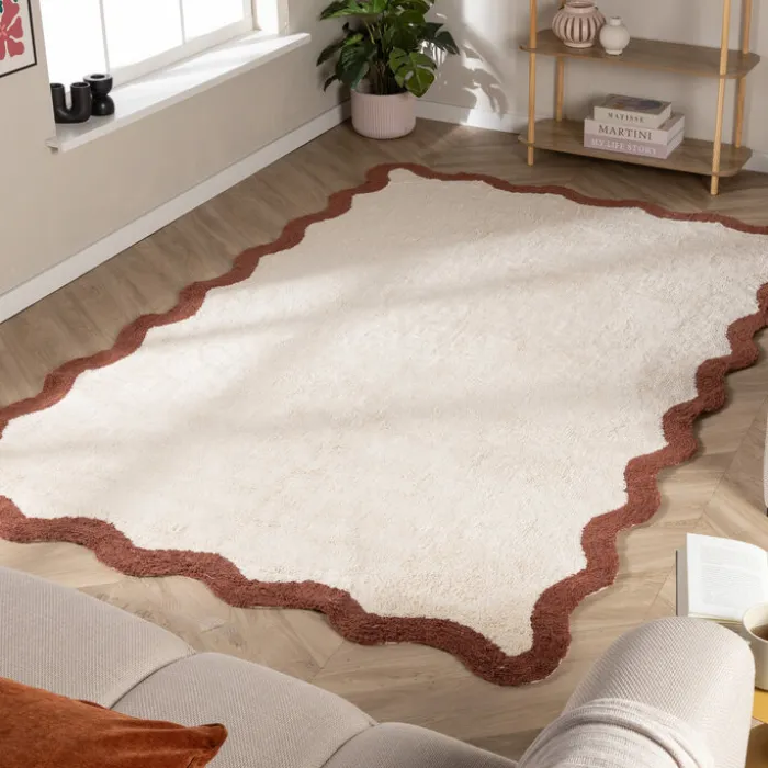 Waschbarer Teppich - Hazy Braun Creme