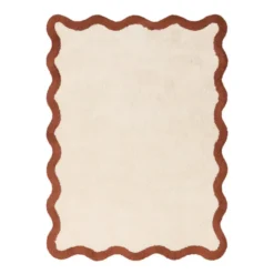 Waschbarer Teppich - Hazy Braun Creme