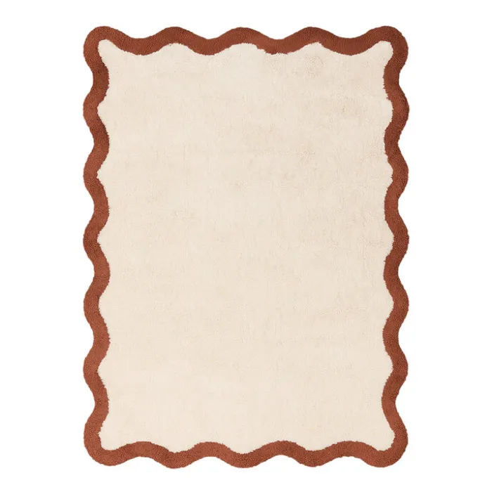 Waschbarer Teppich - Hazy Braun Creme