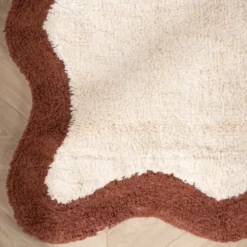 Waschbarer Teppich - Hazy Braun Creme