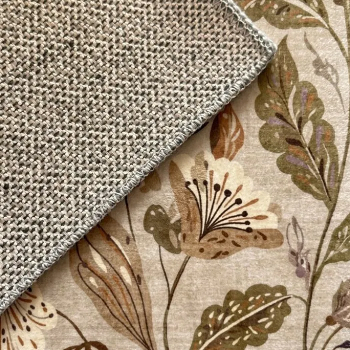 Waschbarer Teppich - Misty Flowers Creme
