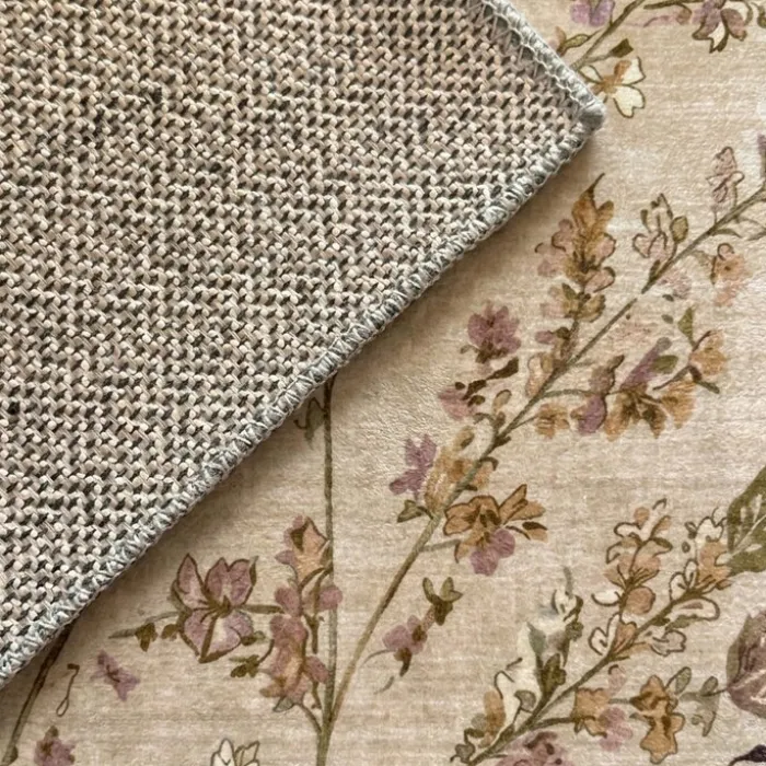 Waschbarer Teppich - Misty Floral Creme