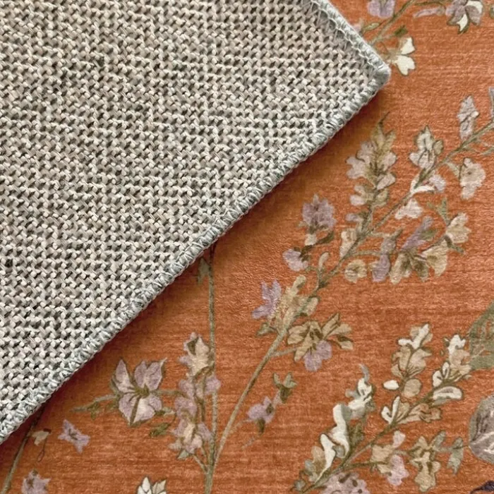 Waschbarer Teppich - Misty Floral Terrakotta