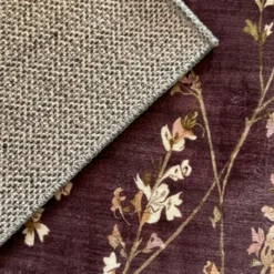Waschbarer Teppich - Misty Floral Braun
