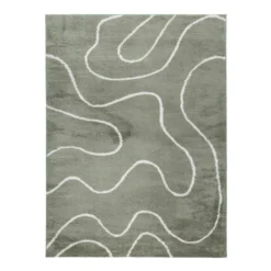 Waschbarer Teppich - Myrre Swirl Grün